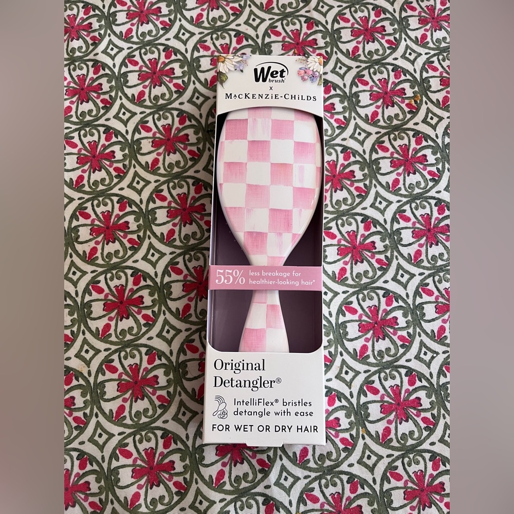 Mackenzie Childs x Goody pink check Wet Brush large brush